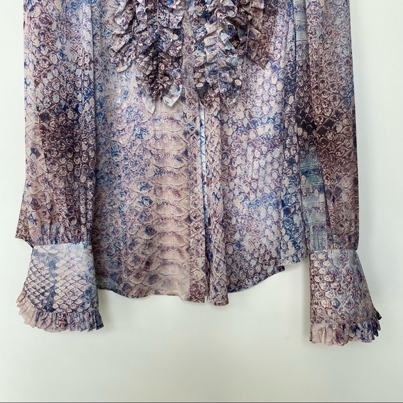 7 for all Mankind sheer snakeskin blouse - Picture 2 of 5